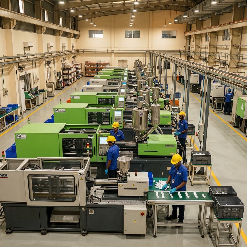 Mrughan Plastics plastic moulding manufacturing floor in Pune Maharashtra